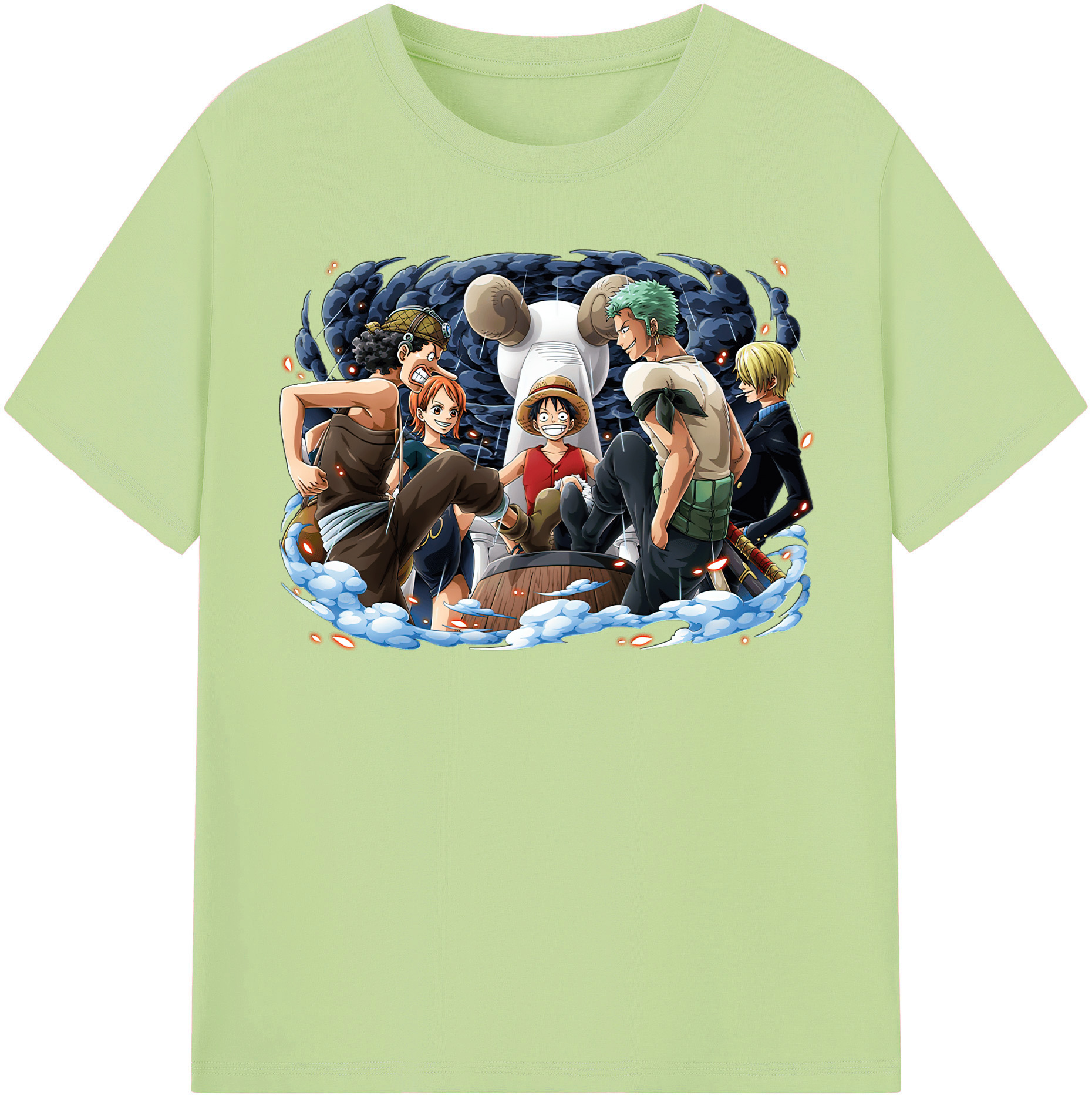 ワンピース モンキー・D・ルフィ ONE PIECE Monkey D. Luffy 綿100％半袖Tシャツ（フロントプリント）